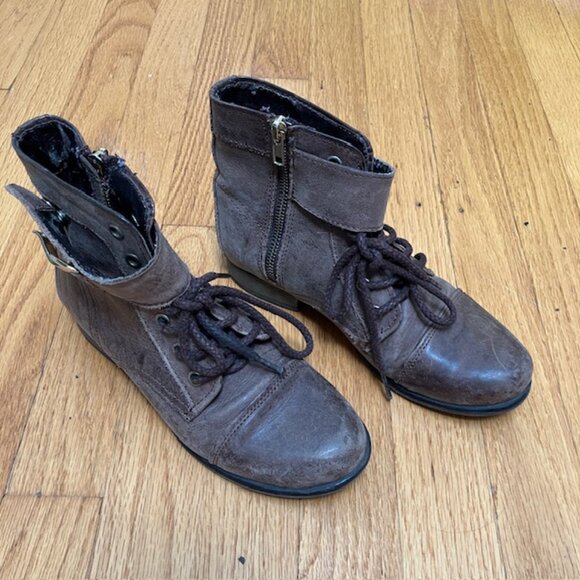 Steve Madden Tennasee Brown Leather Ankle Boots 5.5M - Picture 2 of 9